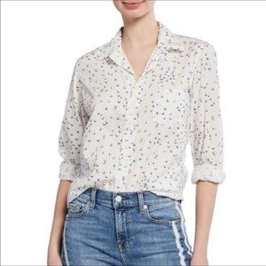 Frank & Eileen Barry Butterfly Crinkle Cotton Button Down Shirt XS